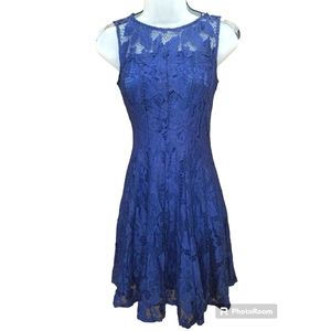 Ryan Michelle Stunning Blue Lace Cocktail Dress